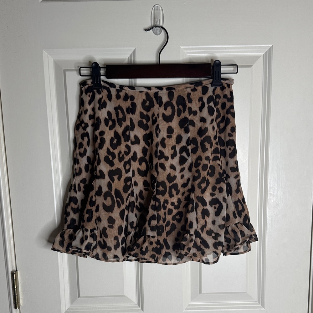 Native Daughters NWT Leopard High Waist Pleated Skirt